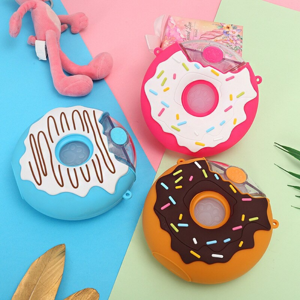 350 ml Donut-Flasche für Kinder mit rosa, grünem und blauem Hintergrund