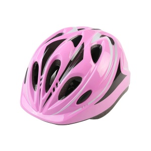 Atmungsaktiver Fahrradhelm für Kinder in rosa auf weißem Hintergrund