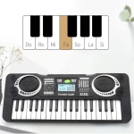 Kinder-E-Piano mit 37 Tasten schwarz mit weißem Hintergrund