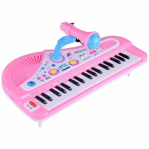 Elektronisches Klavier mit Mikrofon für Kinder in Rosa und Blau