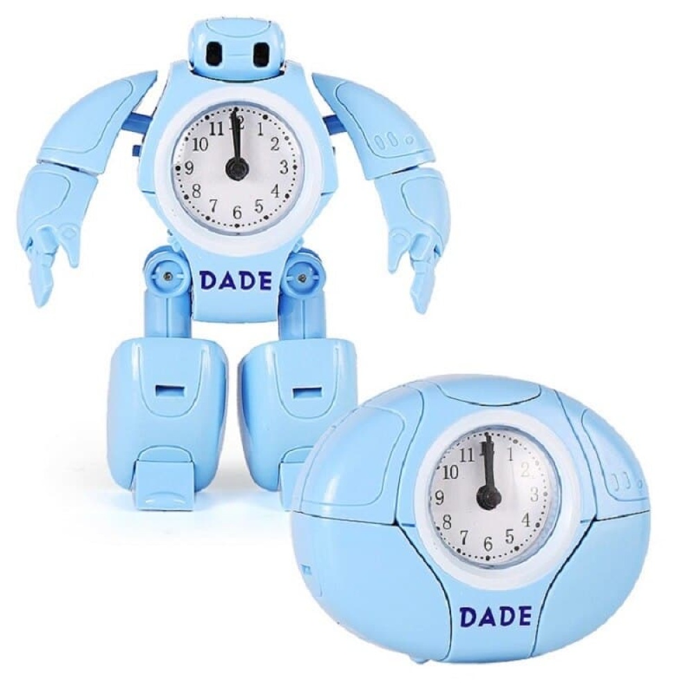 Kinderwecker mit Verformung Blauer Roboter mit weißem Hintergrund