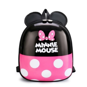 Schulranzen mit Mickey-Mouse-Motiv für Kinder in rosa und schwarz auf weißem Hintergrund