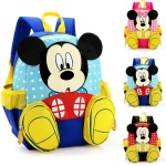 Wasserdichte Schultasche mit Mickey und Minnie Mouse Motiv in blau, rosa und rot