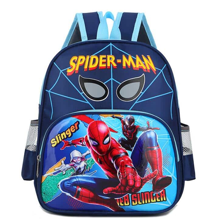 Rucksack Spiderman web slinger in blau mit Spider-Man-Aufdruck in gelb und rot