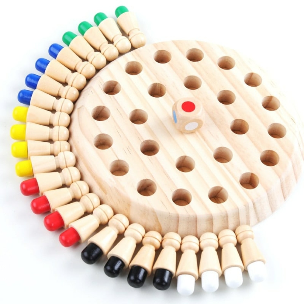 Gedächtnispuzzle aus Holz Holz-Memory-Puzzle mit farbigen Teilen
