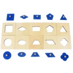 Puzzle der geometrischen Formen Beige und Blau