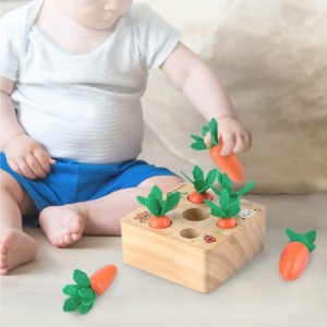 Karottenernte mit Baby auf weißem Teppich puzzle zum ausdrucken