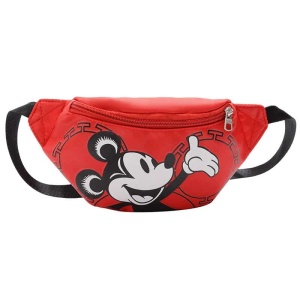 Einfarbige Gürteltasche mit Mickey Maus in Rot