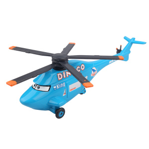 Miniatur-Helikopter aus dem Film Cars 3 in Türkis, Grau und Orange