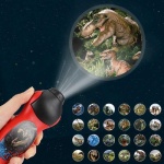 Taschenlampe mit Scheinwerfer für rote und schwarze Dinosaurier in der Nacht