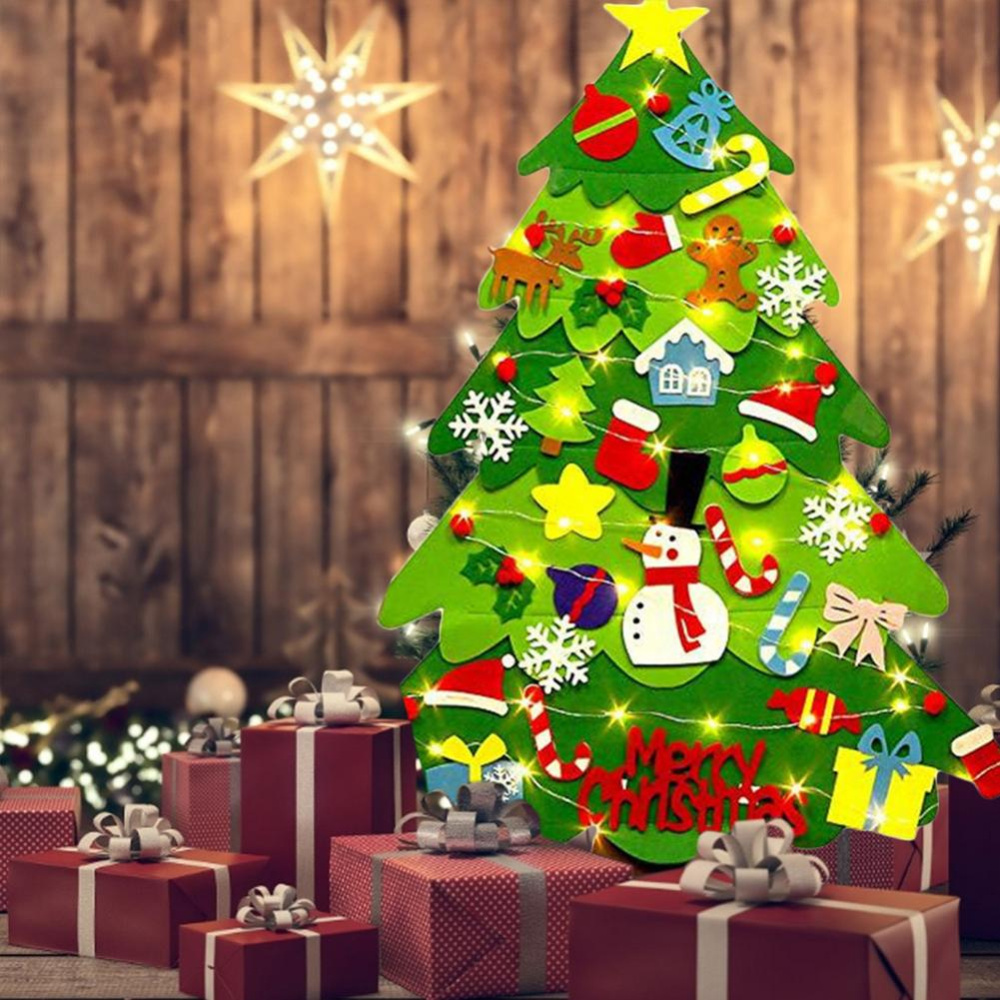 Weihnachtsbaum für Kinder grün mit Geschenken in rot
