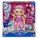 Baby Alive Puppe mit magischer Frisur, blondem Haar und rosa Kleid in einer Box
