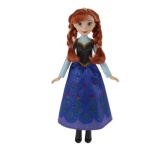 Frozen Anna Puppe mit braunem Haar und blauem Kleid
