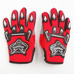 Motocross-Handschuhe für Kinder in rot mit schwarzem und weißem Schutz