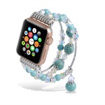Gliederarmband für eine Uhr mit türkisfarbenen Perlen