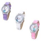 3er-Pack Frozen-Uhren, violett, weiß und rosa mit Schneekönigin-Motiv