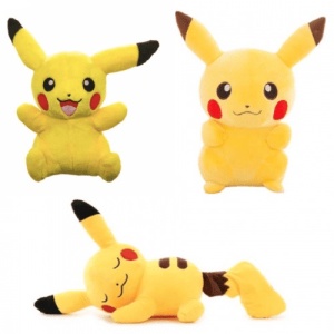 Packung Plüsch Pikachu schlafend süß glücklich mit Lächeln in gelb