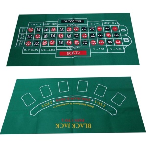 Grüner, doppelseitiger Kartenspielteppich für mehrere Spiele