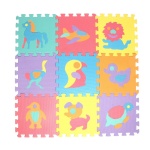 Mehrfarbiger Puzzleteppich mit Tieren aus Schaumstoff für Kinder