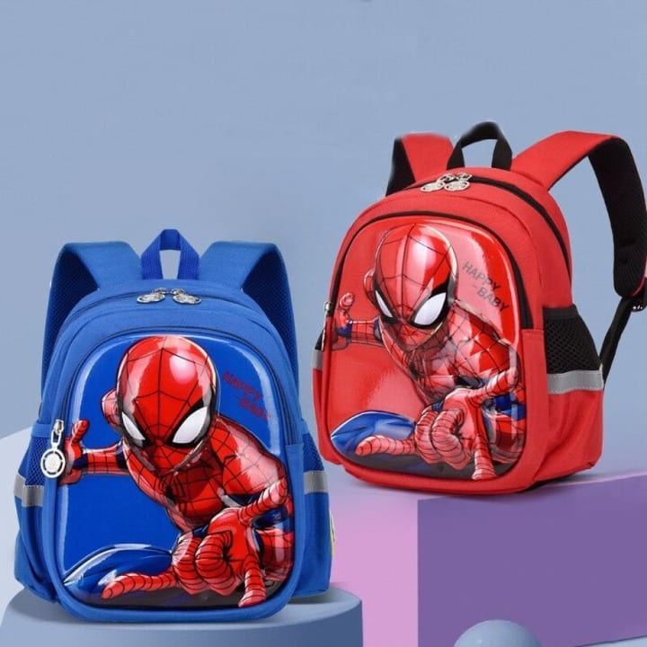 Spiderman-Schultasche für Kinder in Rot und Blau mit Spiderman-Motiv