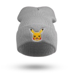Strickmütze mit Pokémon-Muster für Kinder grau mit Pikachu-Muster