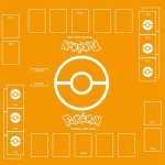 Pokemon Kartenspielteppich orange
