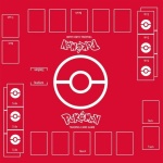 Pokemon Kartenspielteppich rot