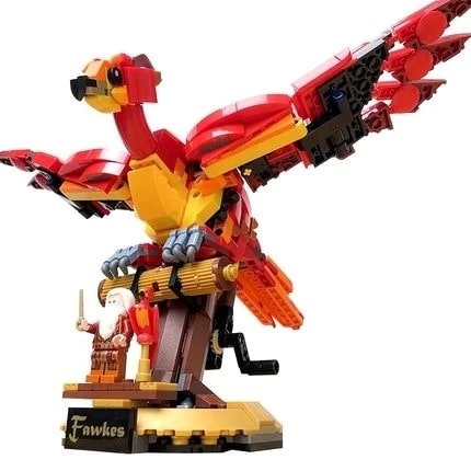Lego Harry Potter Fumseck und Eule für Kinder bunt in rot und gelb