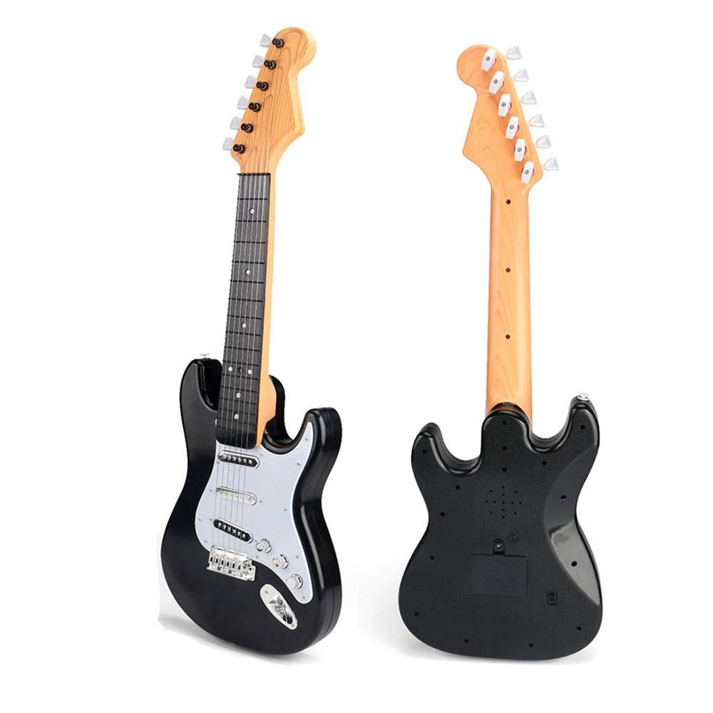 6-saitige elektrische Kindergitarre in den Farben Beige, Schwarz und Weiß