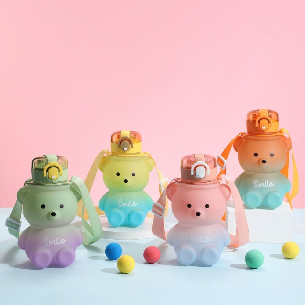 4 Trinkflaschen Bärchen bunt für Mädchen