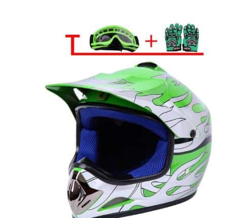 Kinder Motocross Helm Set - Integralhelm Mit Brille, Maske, Handschuhen DOT