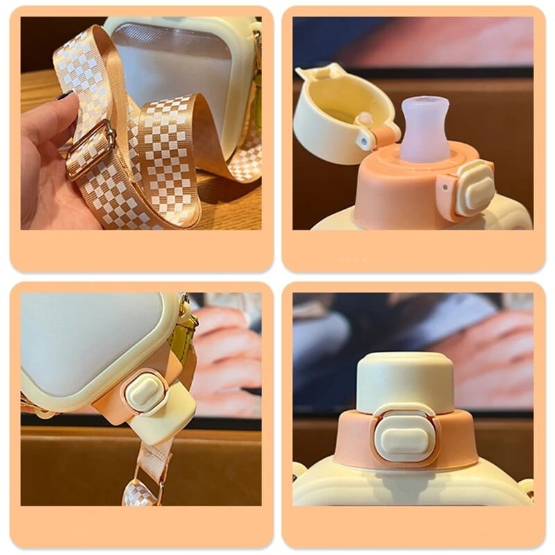  Praktische Trinkflasche aus farbigem Glas für Kinder - Das Kind World 