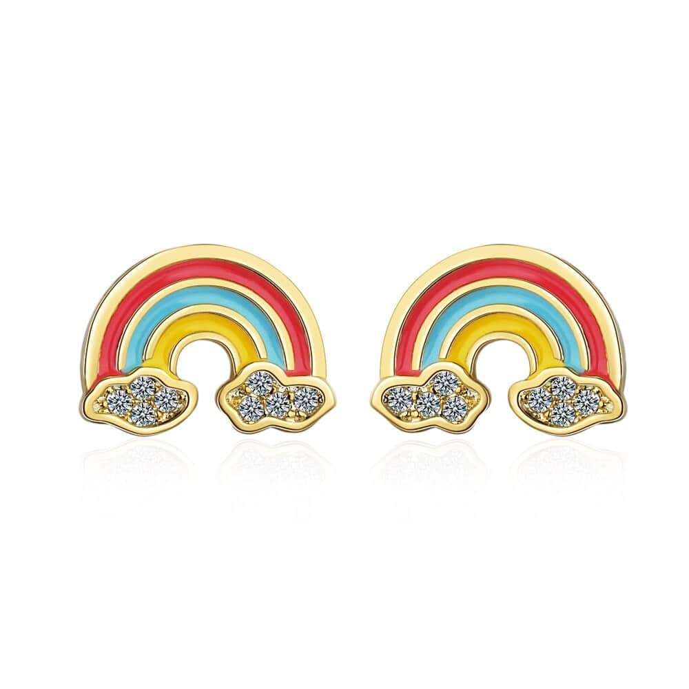 Regenbogen-Ohrringe für kleine Mädchen