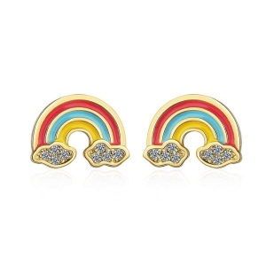 Regenbogen-Ohrringe für kleine Mädchen