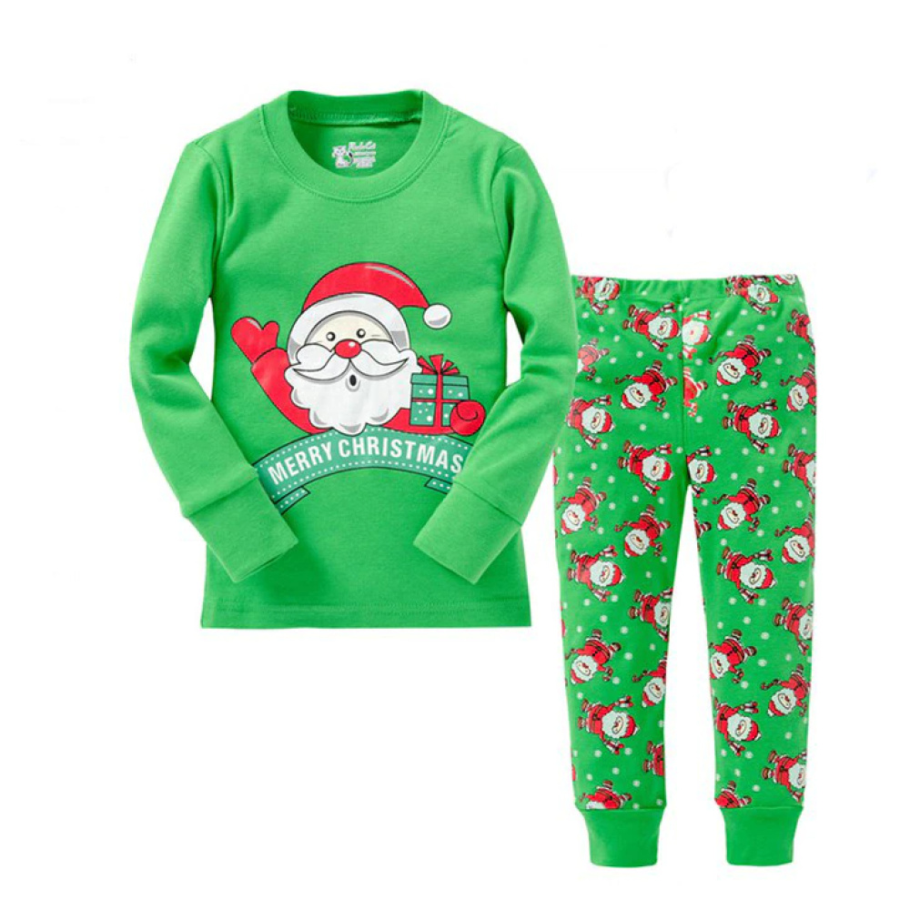 Warmer Weihnachtspyjama mit Weihnachtsmann-Motiv für Kinder