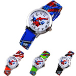 SpiderMan Uhr mit Lederarmband, ein Modell in Blau, Orange und Schwarz