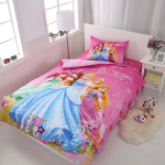 Rosa Prinzessin Bettdecke für Kinder mit einem Hintergrund für ein Mädchenzimmer