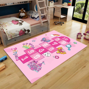 3D-Prinzessin-Marelle-Teppich für Kinder mit einem Hintergrund für ein Kinderzimmer