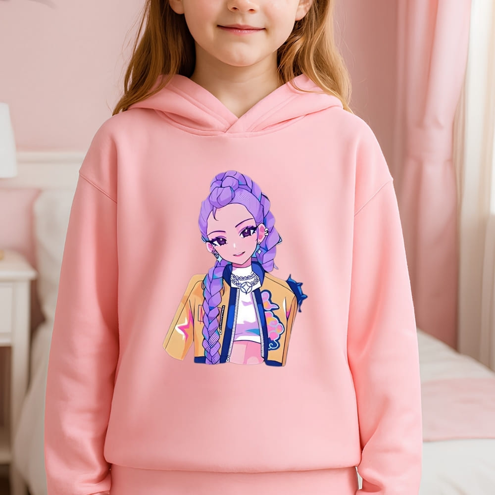 Kinder-Sweatshirt mit Kapuze K-pop Demon Hunters Motiv Rumi – Bild 4